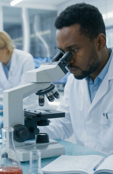 Laboratory microscope used in clinical research
